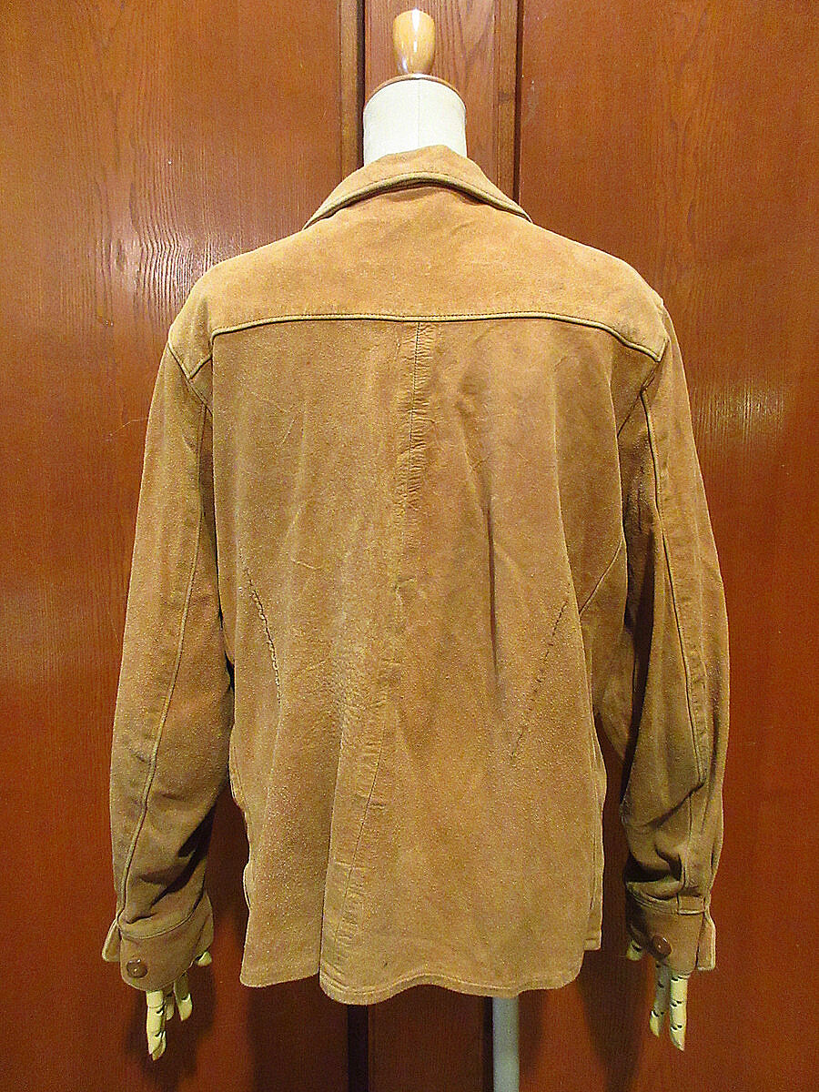 ビンテージ50's60's○ディアスキンヌバックレースアッププルオーバー