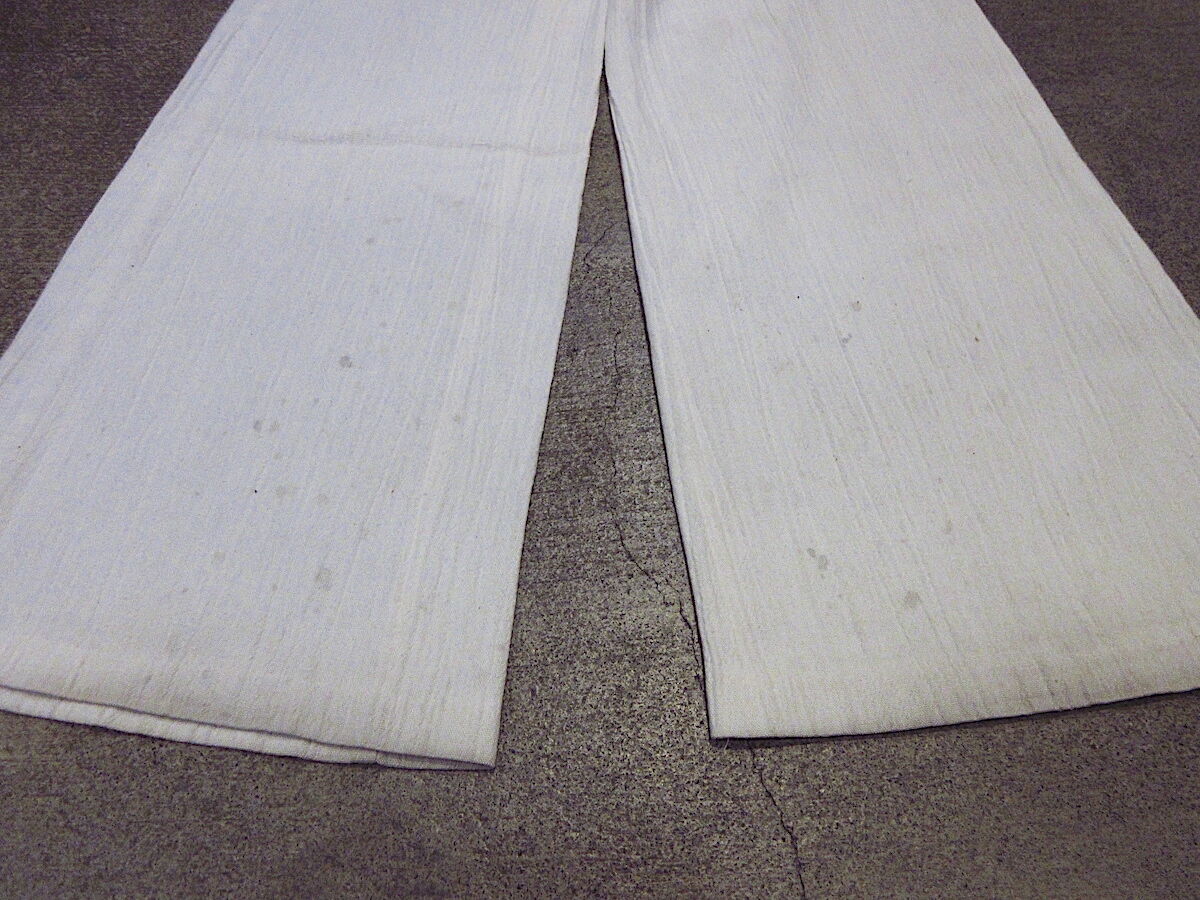 ビンテージ70's ALFRED PAQUETTEレディースクレープフレアパンツ白実寸W62c...