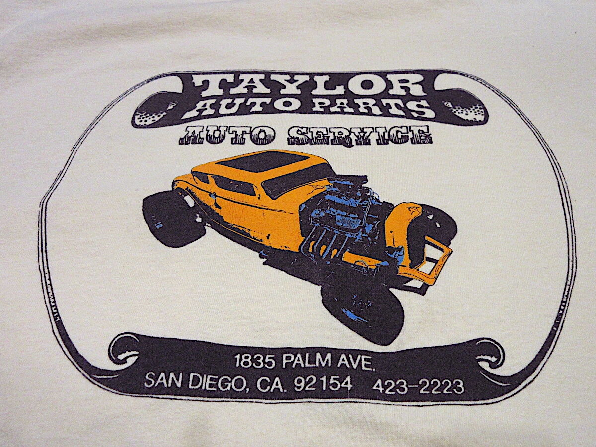 ビンテージ80's Hanes TAYLOR AUTO PARTSコットンポケットTシャツsi...