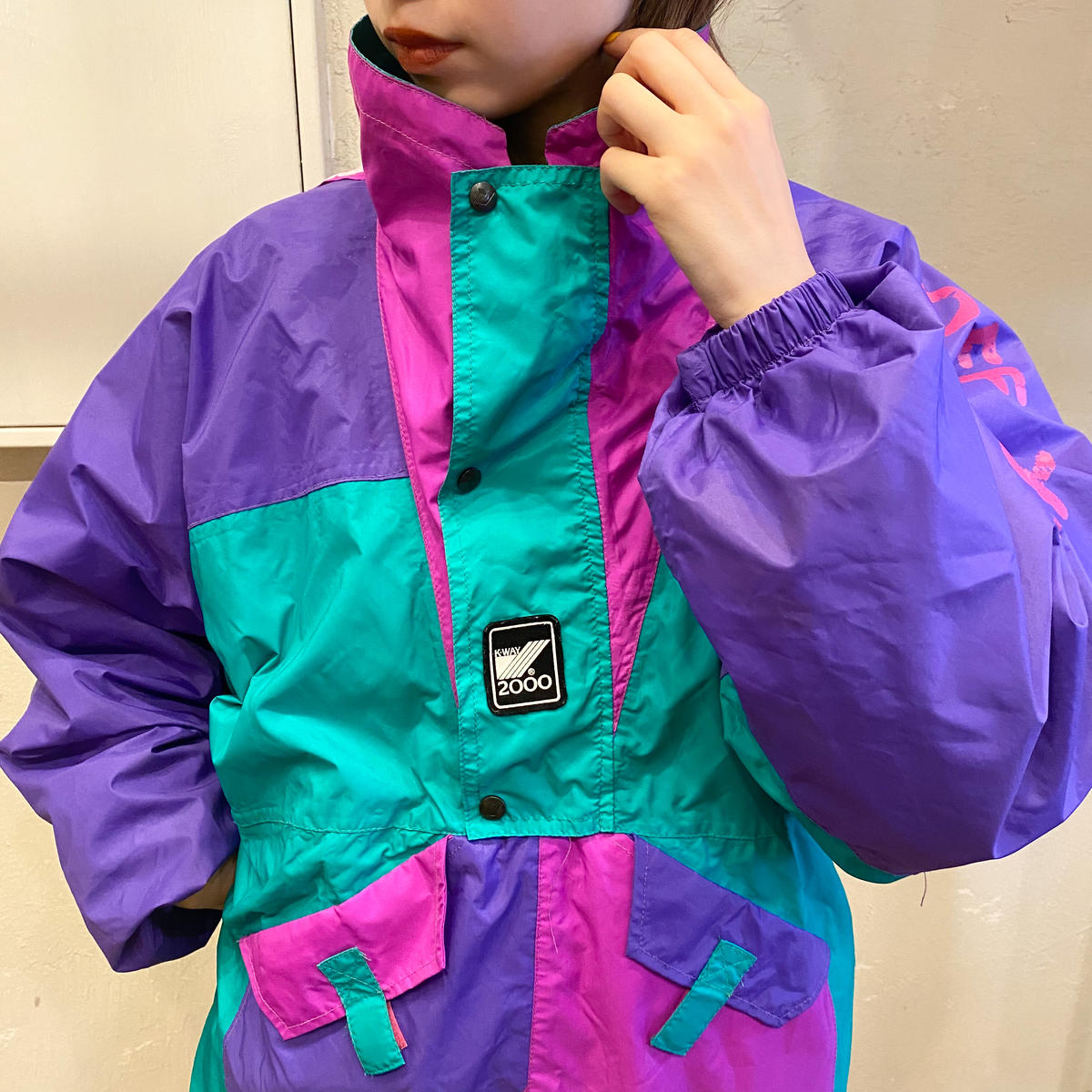 福袋特集 ケーウェイ kway フリース パーカ アノラック ハーフジップ 総柄 ニット