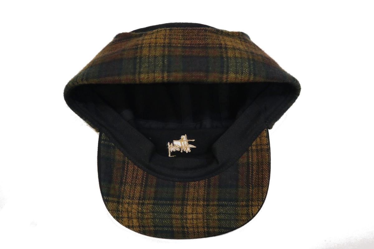 90's OLD STUSSY 耳当て付き ワークキャップ BLACK×CHECK | Daniel