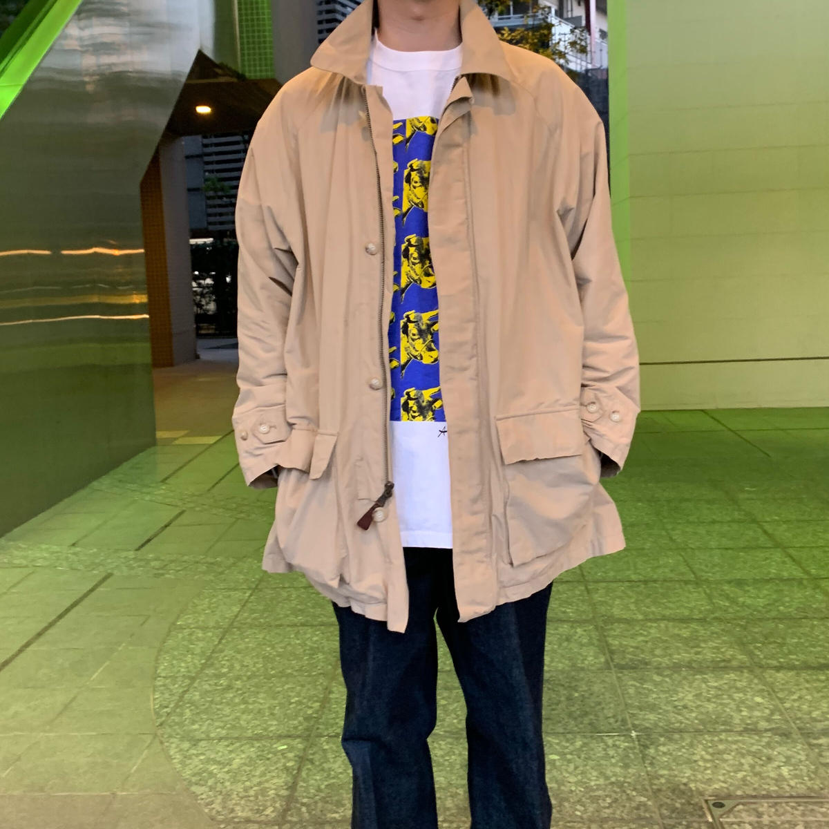 90's~ POLO Ralph Lauren コットン×ナイロンクロス ハーフ コート Lサ...