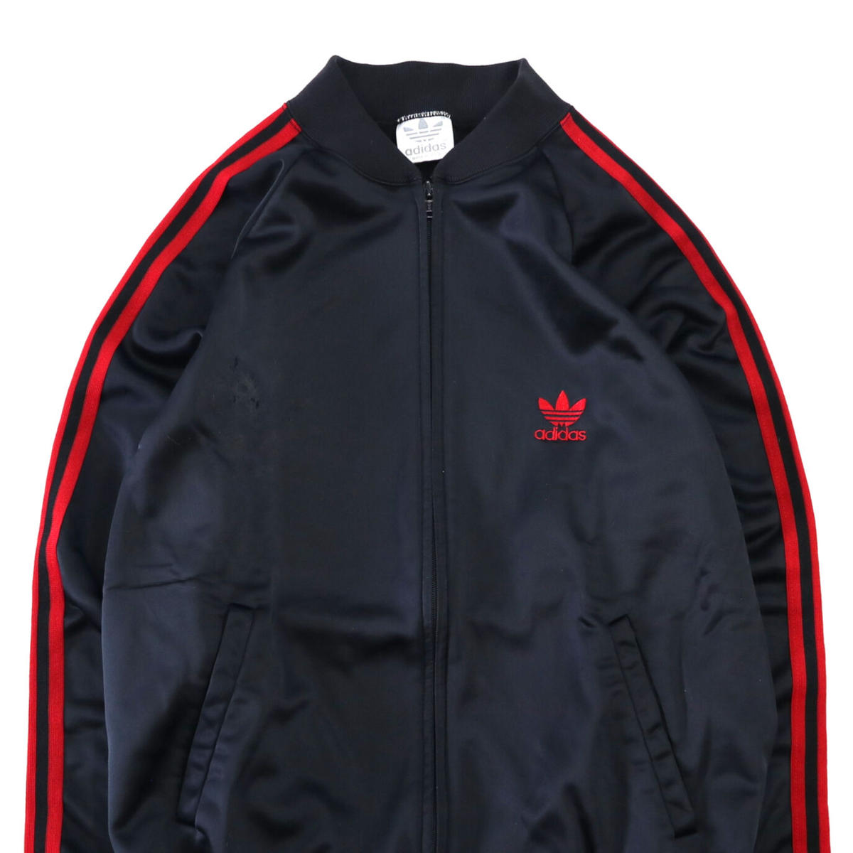 80's Adidas Track Jersey Top Black×Red Lサイズ USA製