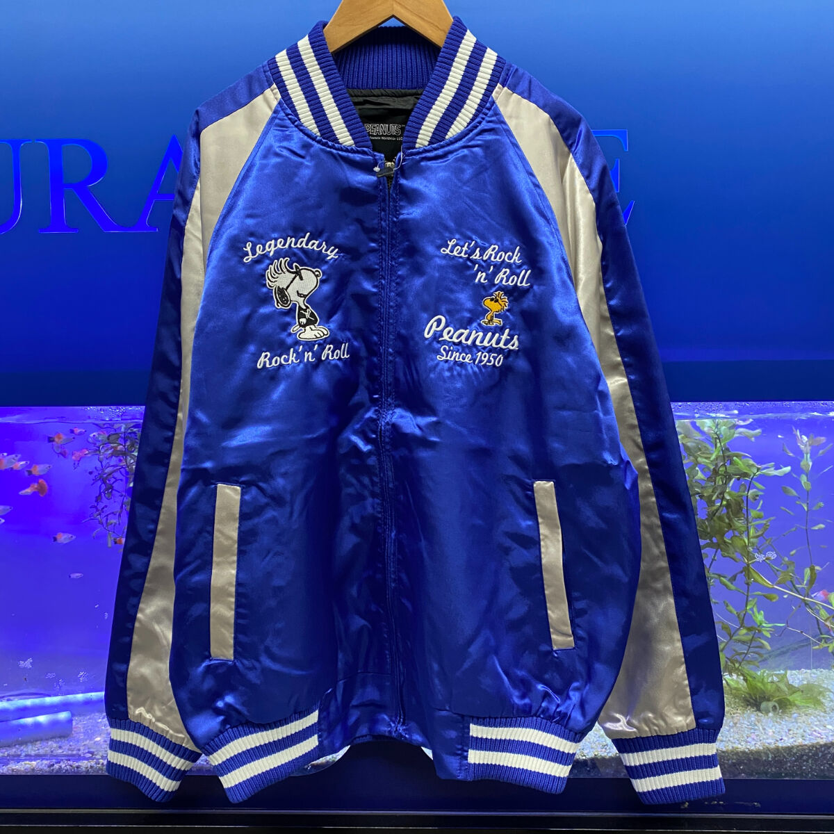 Yokosuka刺繍入り】スカジャン SUKAJAN スヌーピー Snoopy 青 Clas...