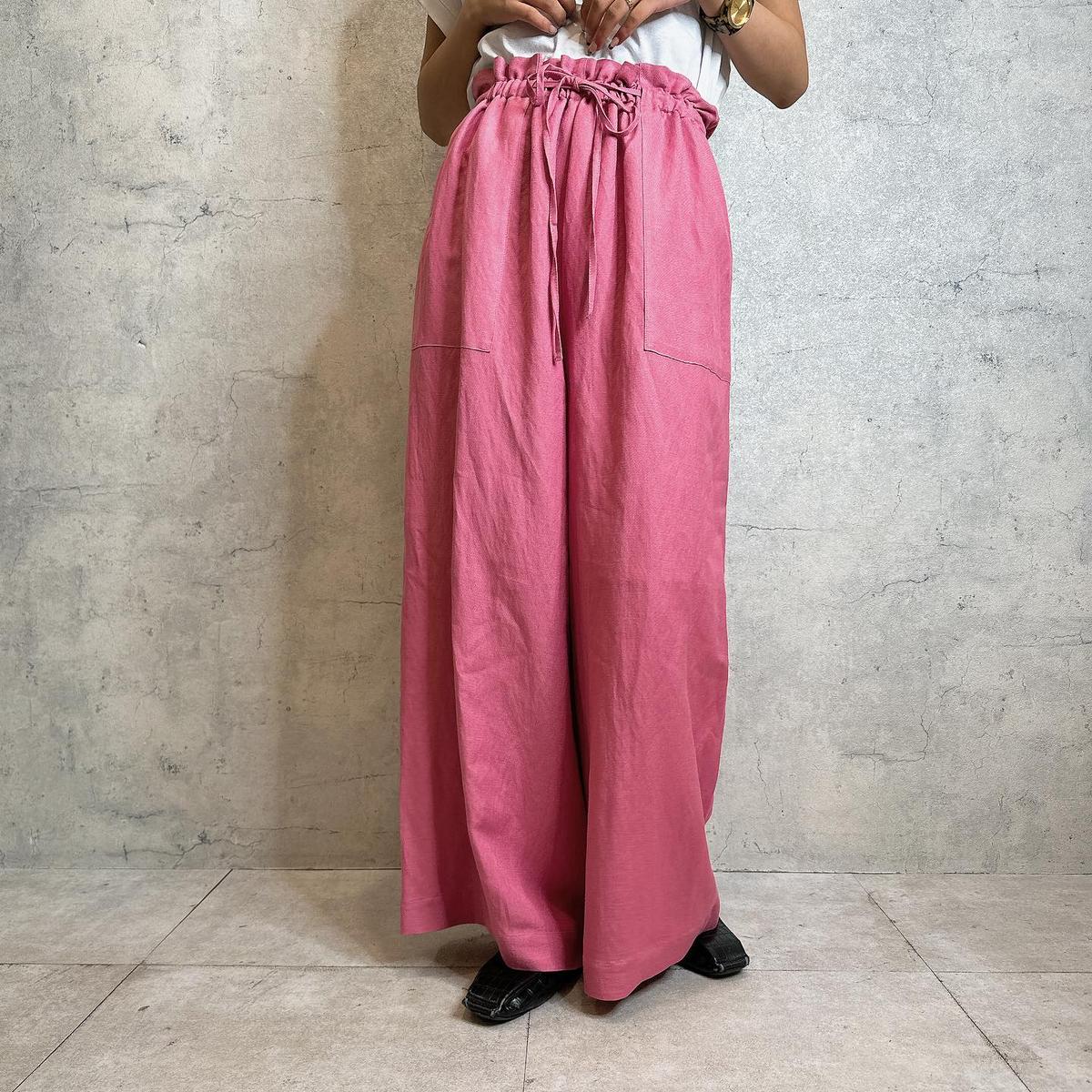 Dignite collier (ディニテコリエ)IF-808427 リネンワイドギャザ-パンツ