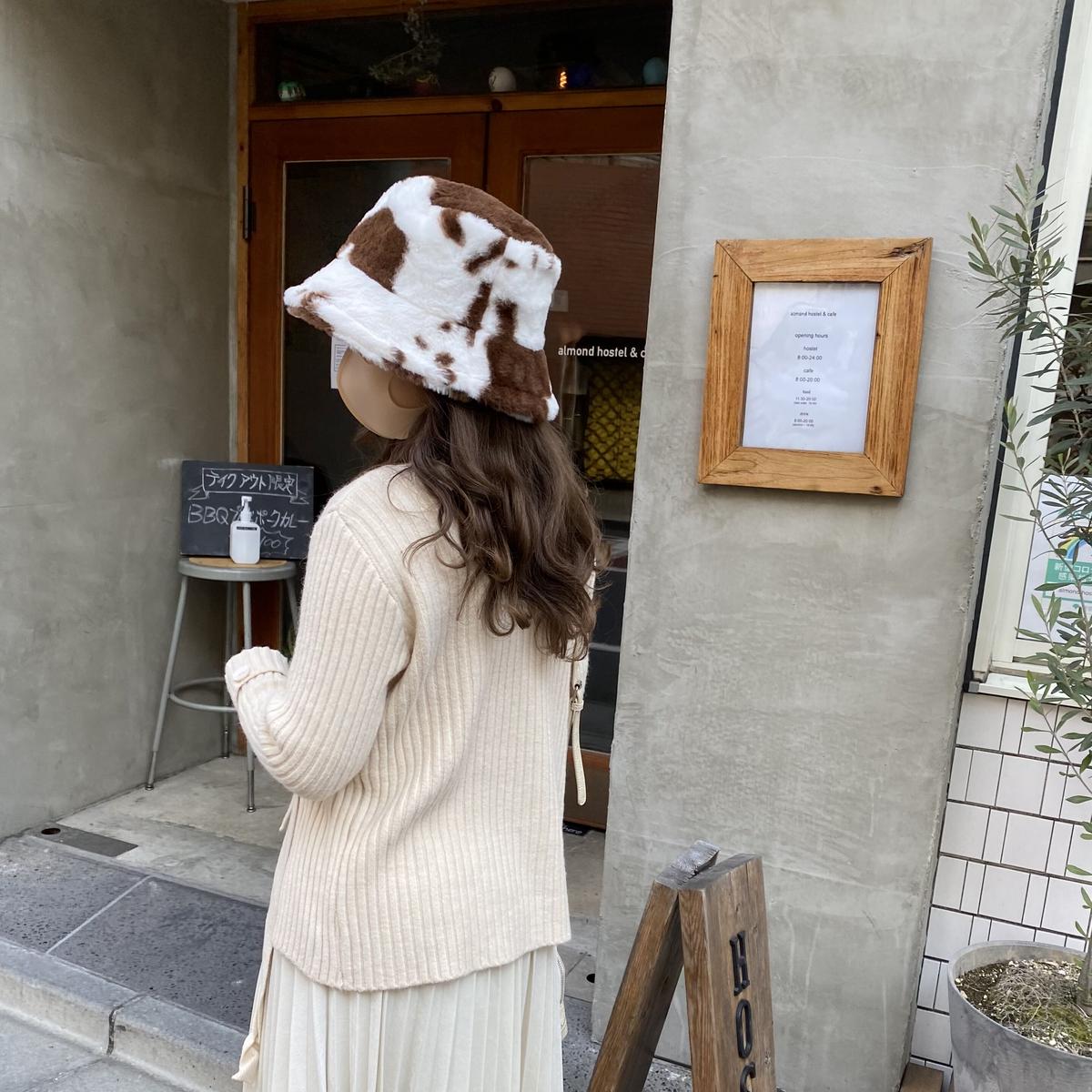 牛柄ファーバケットハット 211 9001 Deisy Lotte