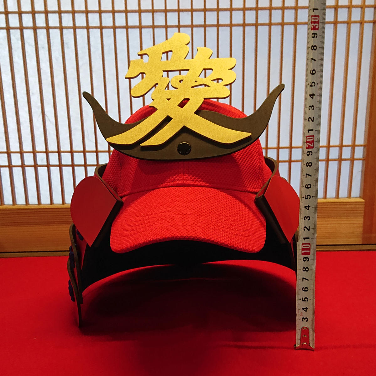 兜キャップ 直江兼続 面頬付き 甲冑工房丸武 兜キャップ 直江兼続 面頬付き 甲冑工房丸武