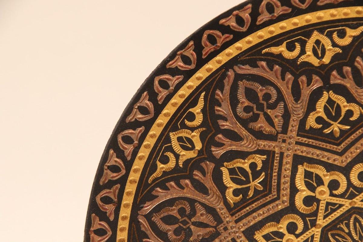 純金象嵌　スペイントレド　飾り皿　ダマスキナード　約18cm スペイン トレド ダマスキナード飾り皿 スペイン ダマスキナード