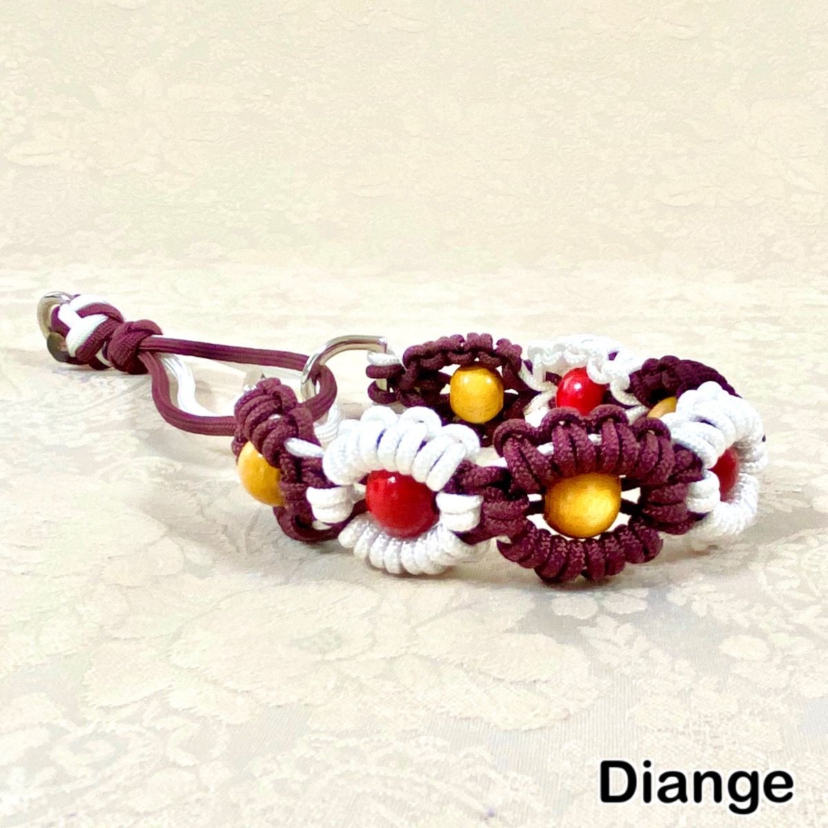 犬用 首輪 花モチーフver ２タイプ 内寸２３ ３２ｃｍ 細パラコード 玉留めハーフ チョー