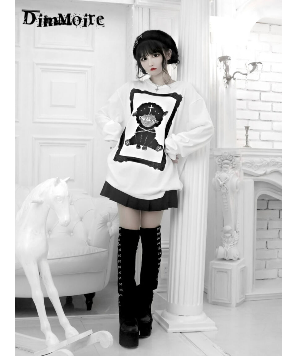 （正規品）DimMoireディムモアール broken xx ロンT／ホワイト DimMoire Broken xx ロンT White 【公式通販】