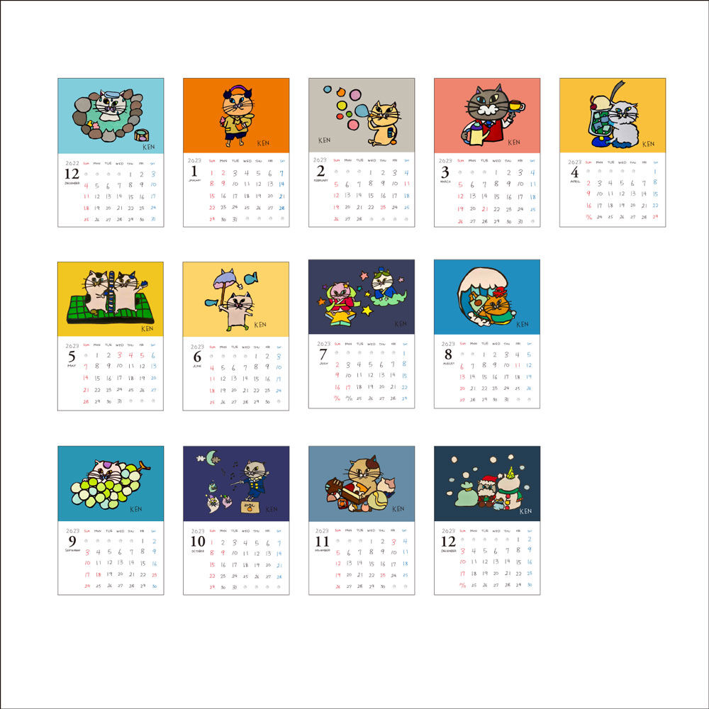 NEKOKEN 2023年カレンダー 2101730043744