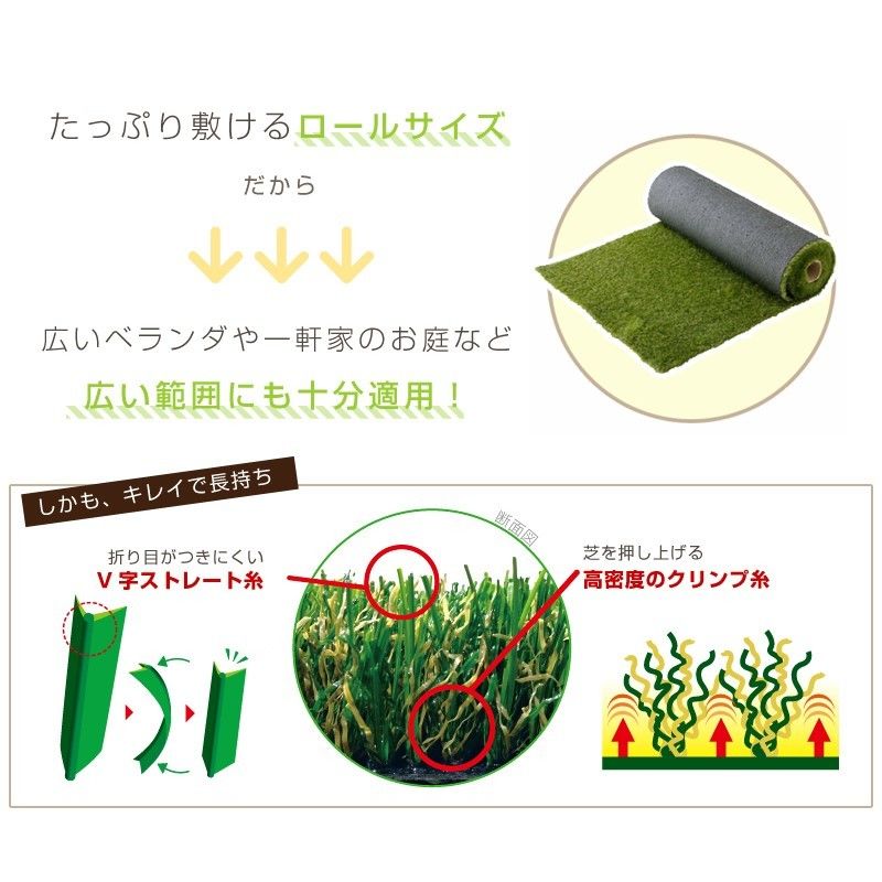 人工芝 Memory Turf メモリーターフ 形状記憶 リアル 人工芝ロール 2m