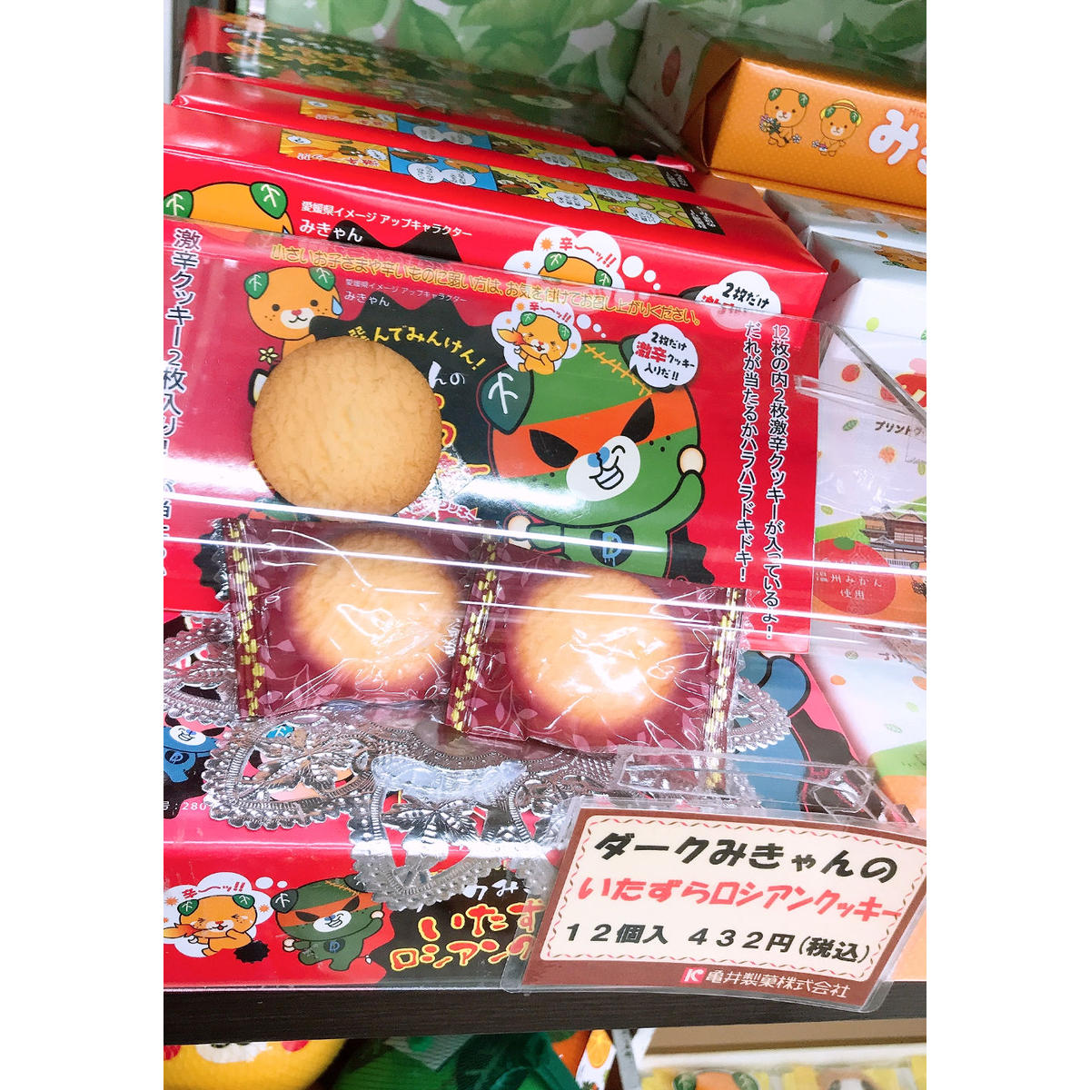 ダークみきゃんのいたずらロシアンクッキー 道後お土産センター 絣屋本店 絣屋支店