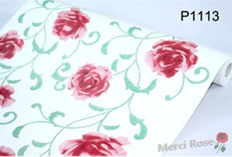 国内初の直営店 花柄 薔薇 白 50m P1233 1 フラワー リメイクシート はがせる ウォールステッカー 多用途 リフォーム シール 壁紙 壁紙