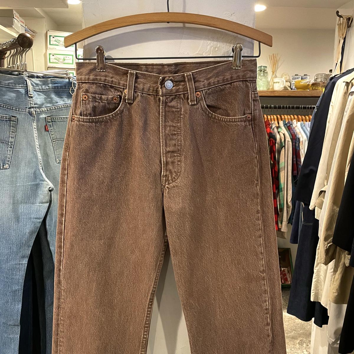 Levi's 501 90年代 リーバイス 先染め カラーデニム ブラウン USA製