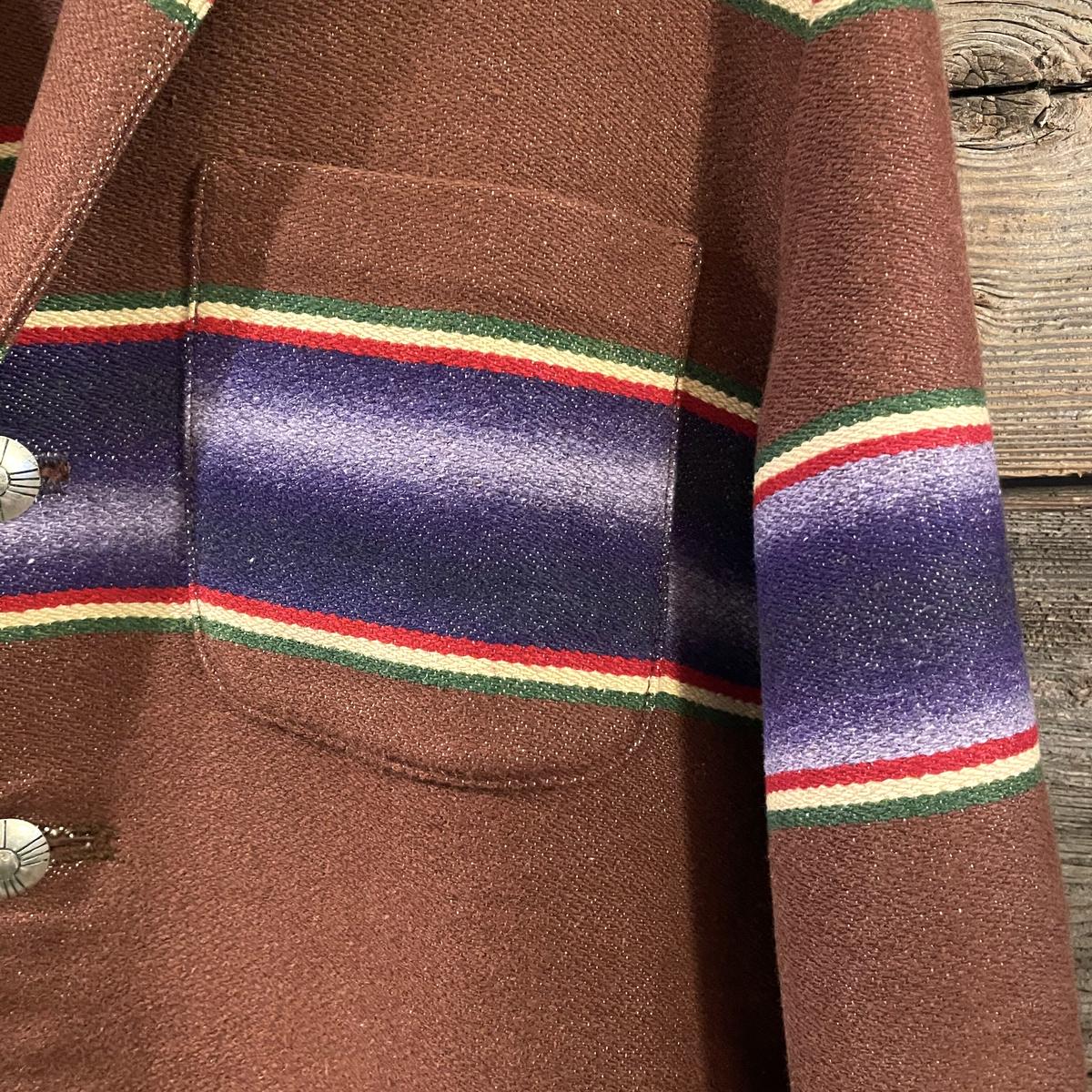 RALPH LAUREN COUNTRY 90s USA製 ネイティブ柄 ラグジャケット Sサイズ ラルフローレン (S0555)