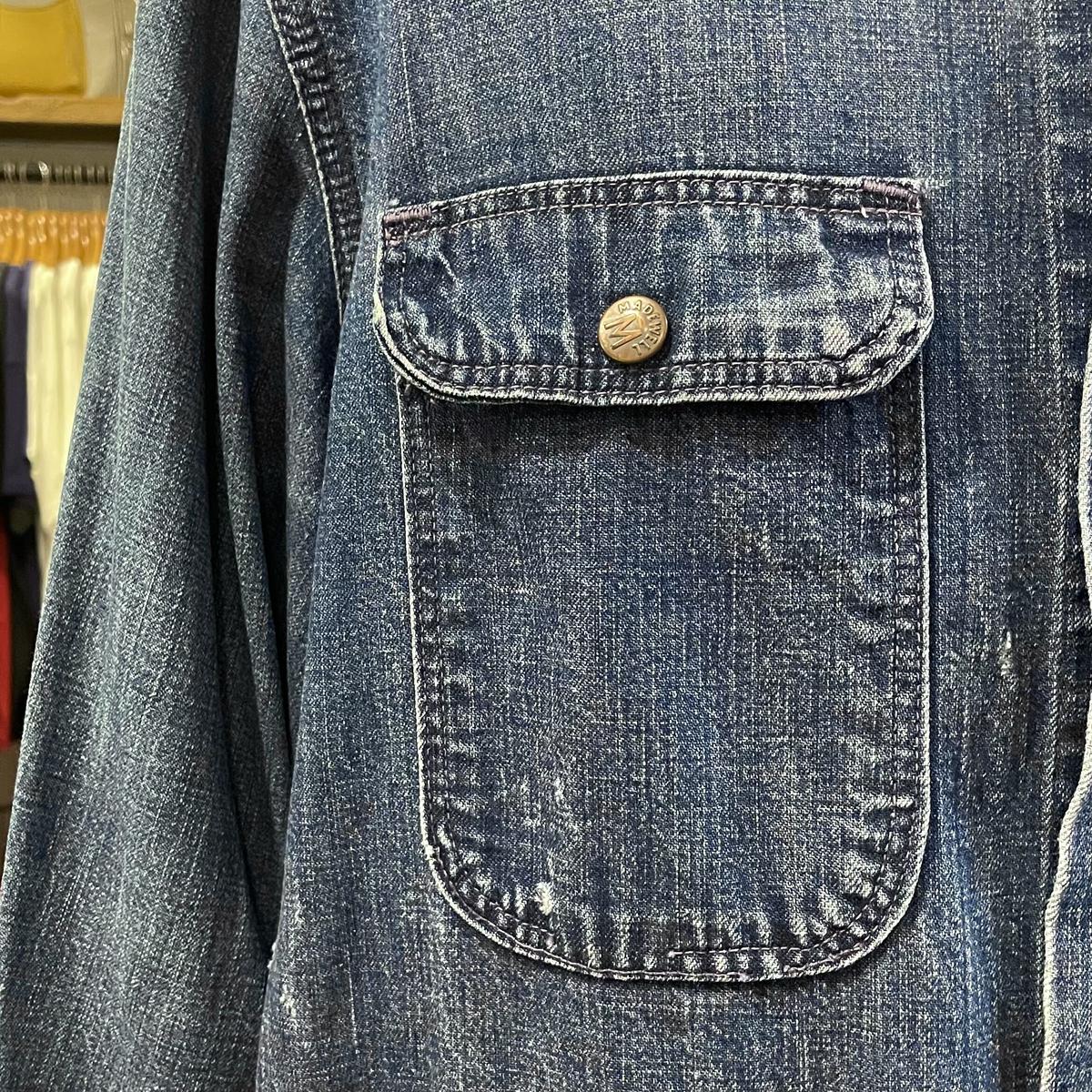 60s Madewell デニムカバーオール 襟コーデュロイ ワークジャケット 60