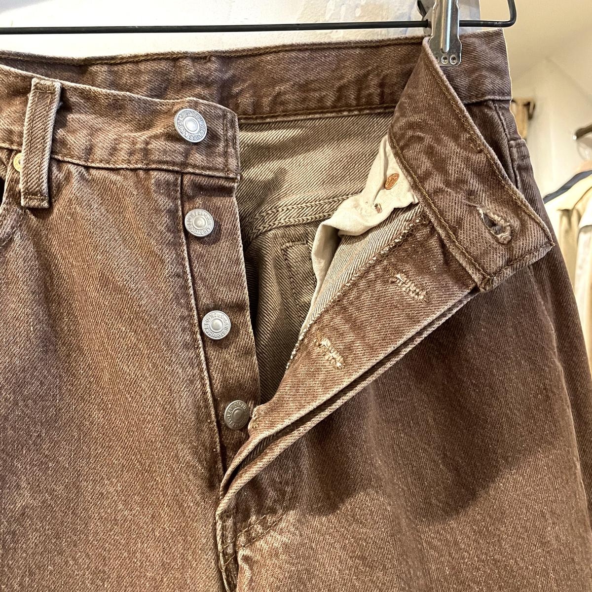 Levi's 501 90年代 リーバイス 先染め カラーデニム ブラウン USA製