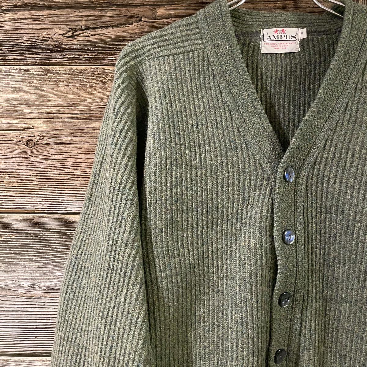 CAMPUS 50s vintage USA製 ウールカーディガン (S0489) セール中新品 ヴィンテージカーディガン CAMPUS 50年代 50's 50s USA カーディガン/ボレロ