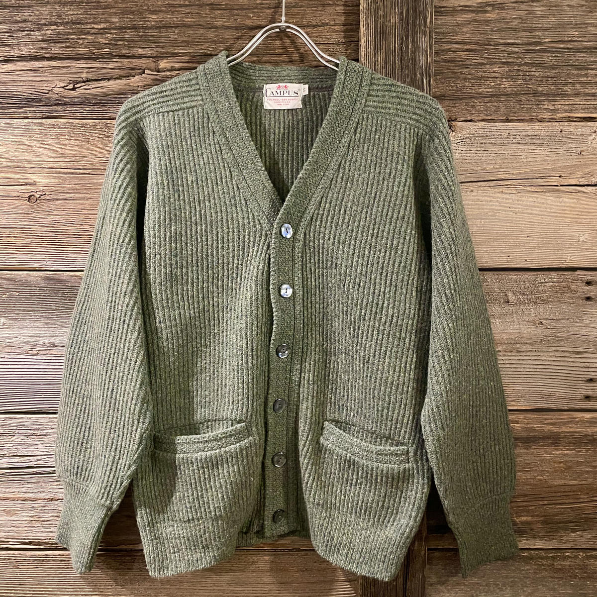 CAMPUS 50s vintage USA製 ウールカーディガン (S0489) | DUFF セール中新品 ヴィンテージカーディガン CAMPUS 50年代 50's 50s USA カーディガン/ボレロ