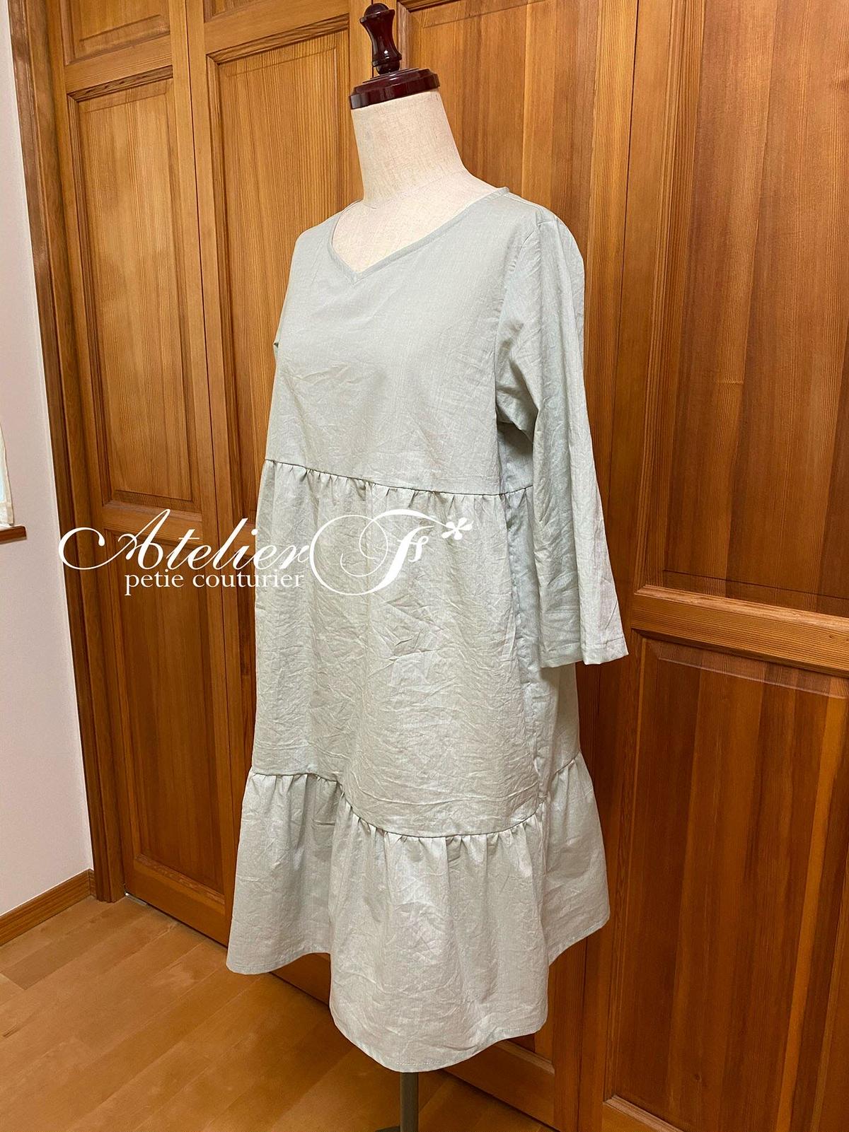 ティアードワンピースの型紙 ダウンロード Atelier F アトリエエフ