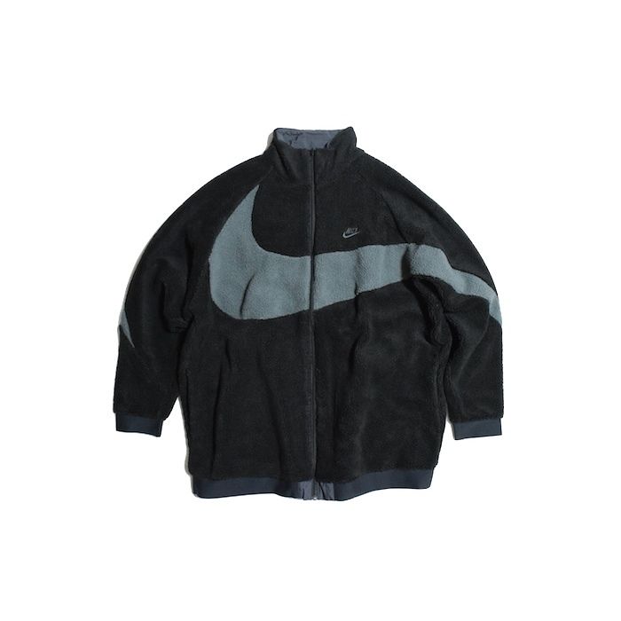 NIKE REVERSIBLE BIG SWOOSH FULL ZIP JACKET BLAC