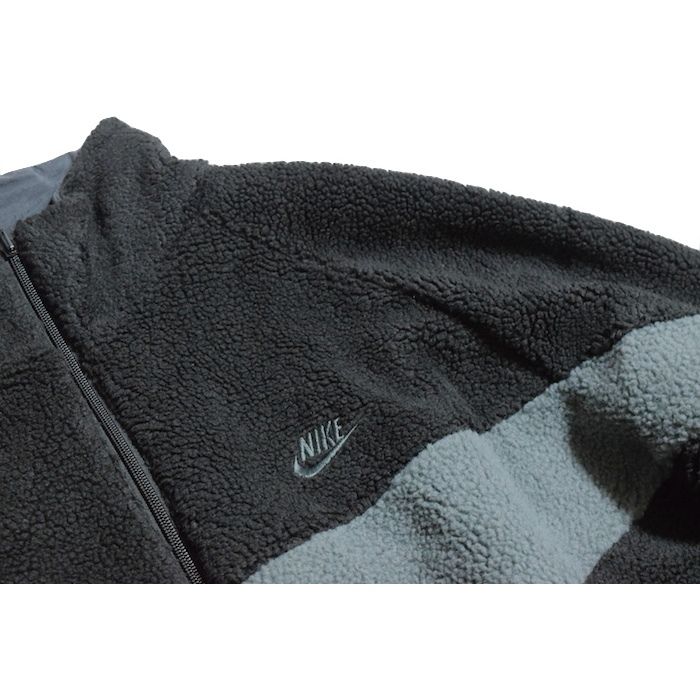NIKE REVERSIBLE BIG SWOOSH FULL ZIP JACKET BLAC