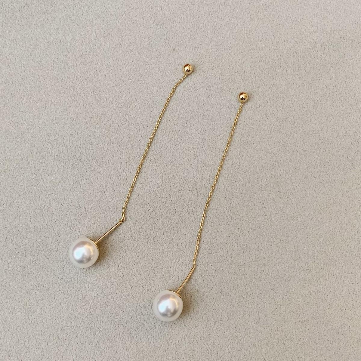 訳あり Bar Pearl Cesoi Pierce パールピアス ゴールド Gold - ピアス 無料配達 Cesoi Pearl Bar Pierce Gold パールピアス ゴールド ピアス(片耳用)