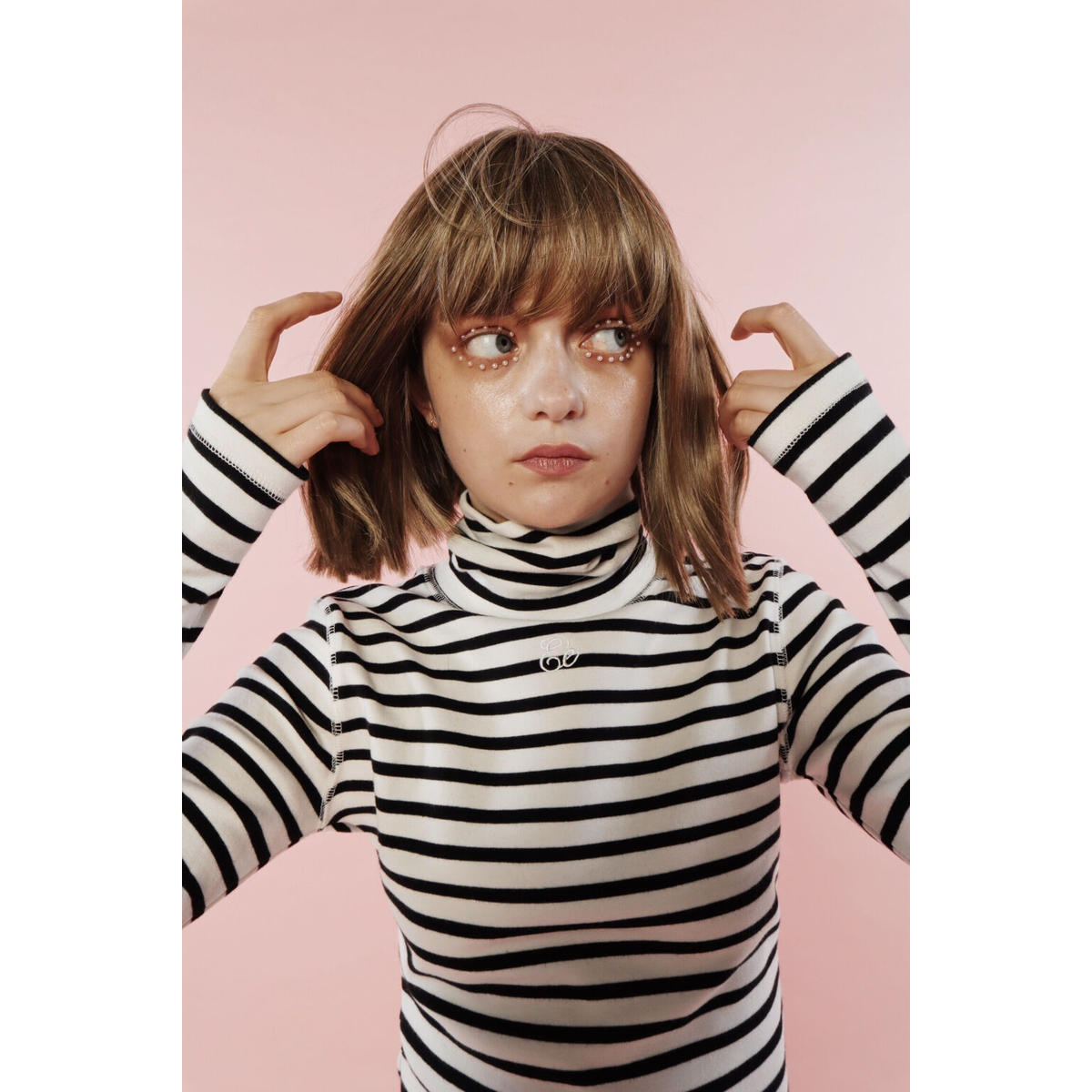 Eé finger hole high neck mini onepiece border |...