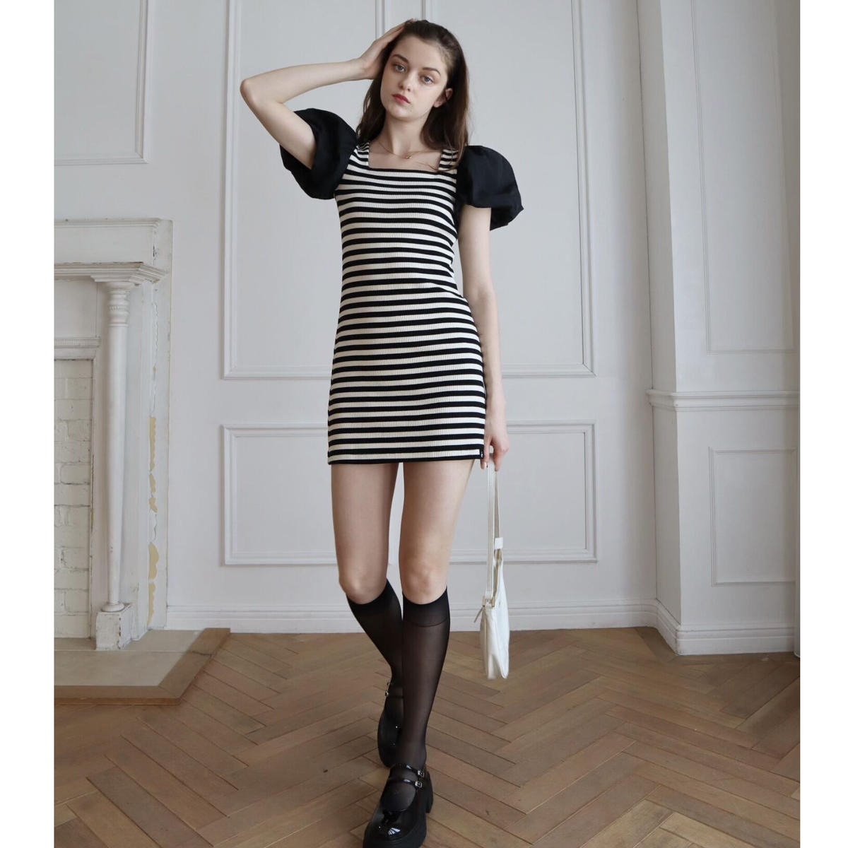 ブラック系,M史上一番安い Jacquard balloon onepiece【epine】 ミニ 直販入荷 Jacquard onepiece【epine】 balloon ミニワンピース