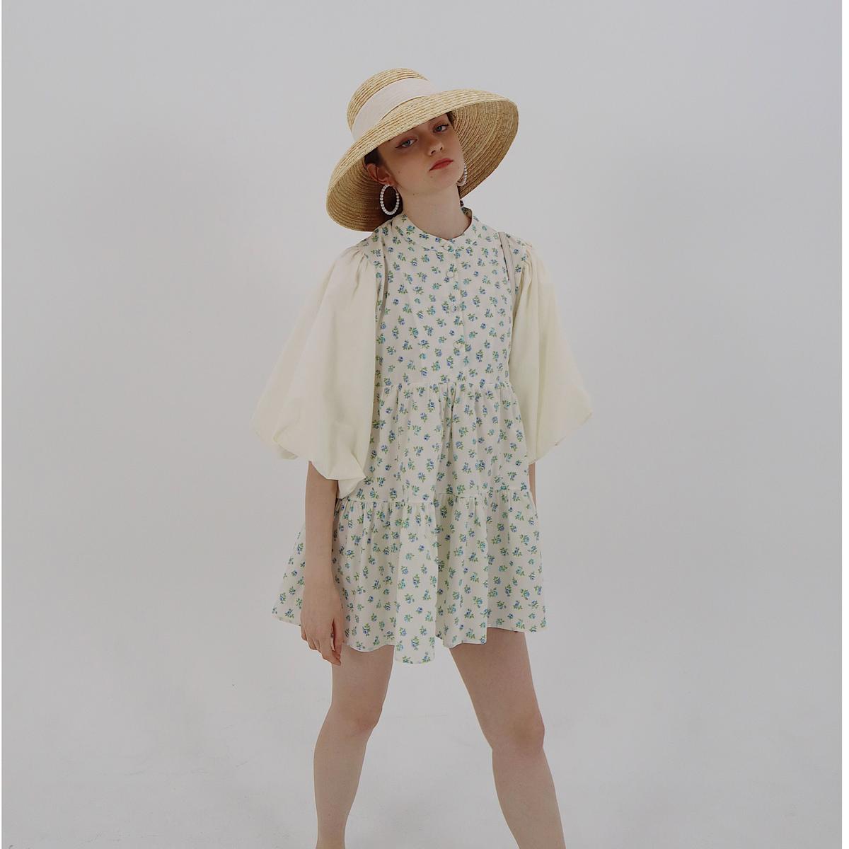 おすすめネット epine Jacquard balloon onepiece - ひざ丈ワンピース 直販入荷 Jacquard onepiece【epine】 balloon ミニワンピース