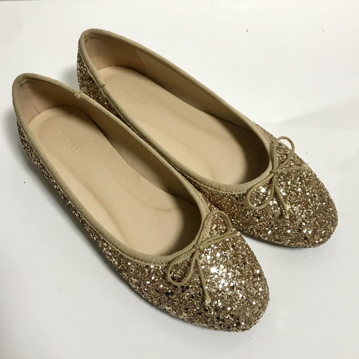 glitter gold ballet shoes épine