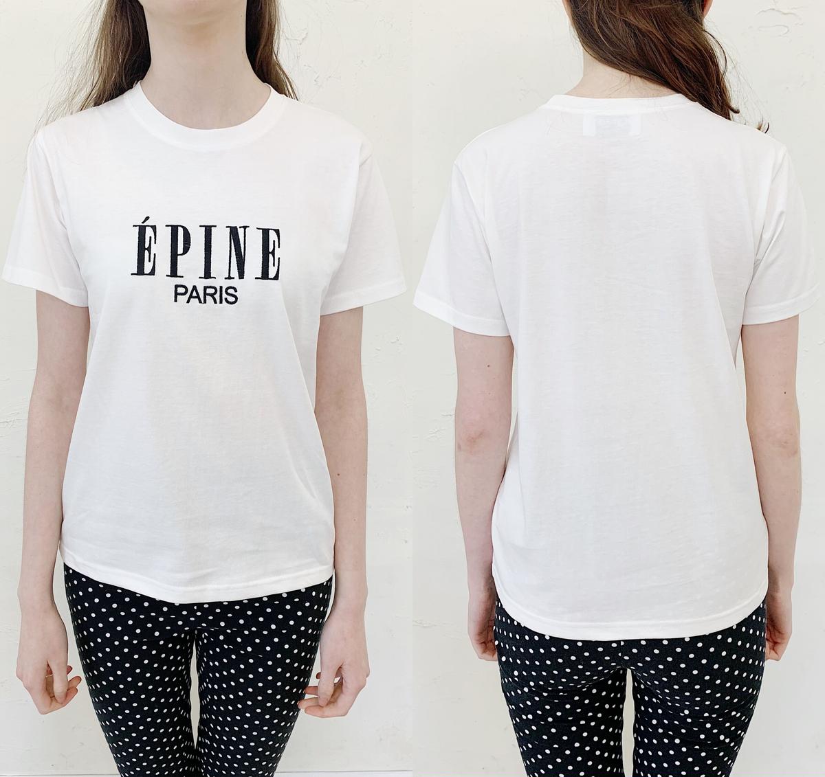 ÉPINE PARIS embroidery tee white×black | épine