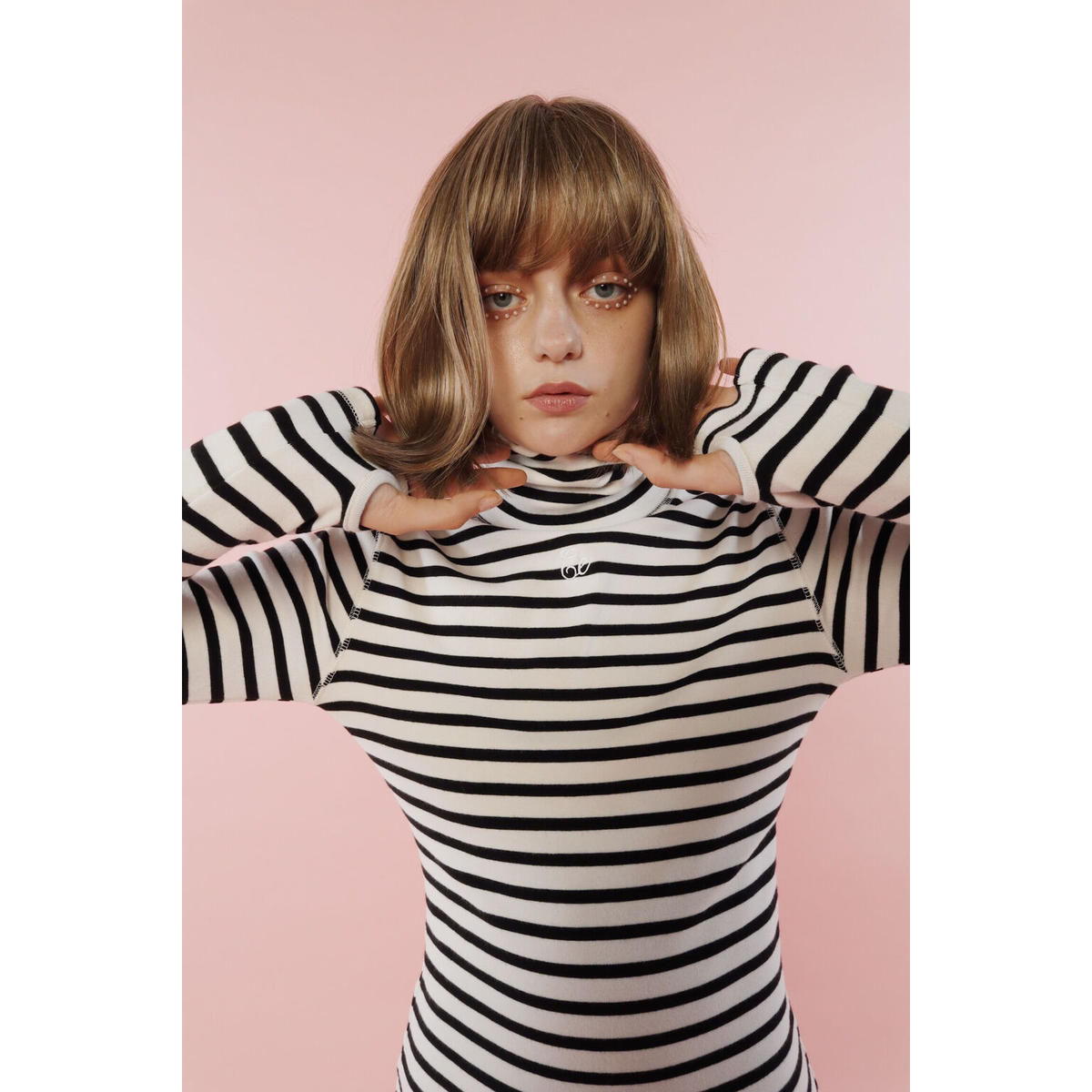Eé finger hole high neck mini onepiece border |...