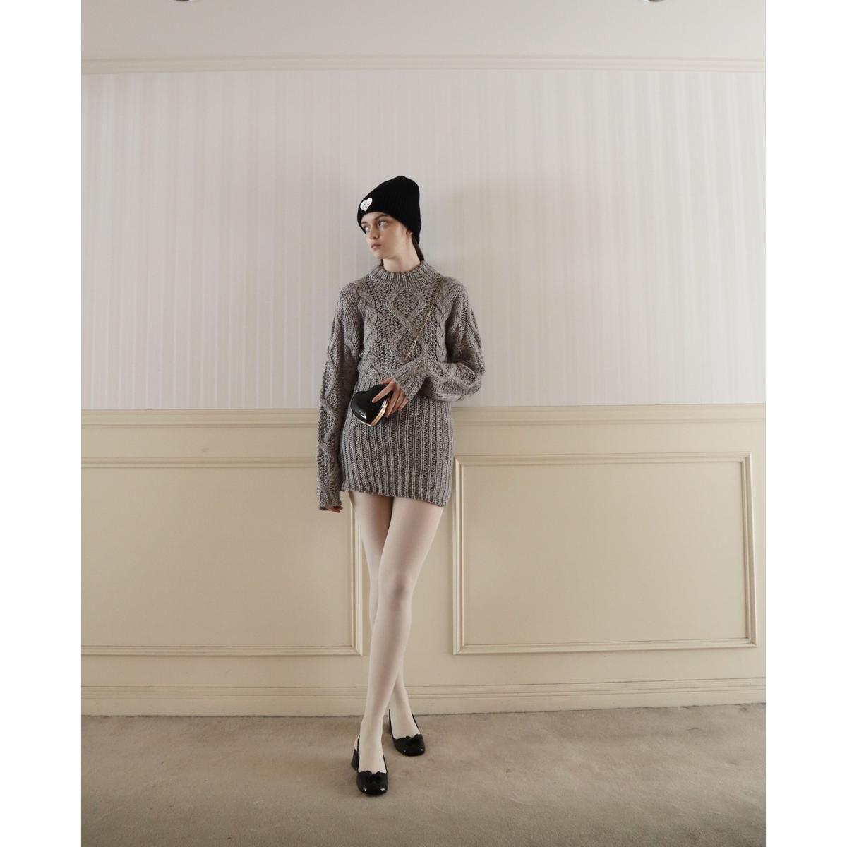 cable knit lady onepiece gray | épine