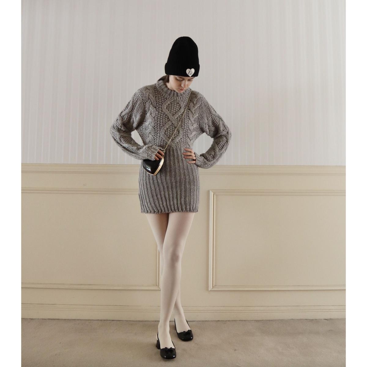 cable knit lady onepiece gray | épine