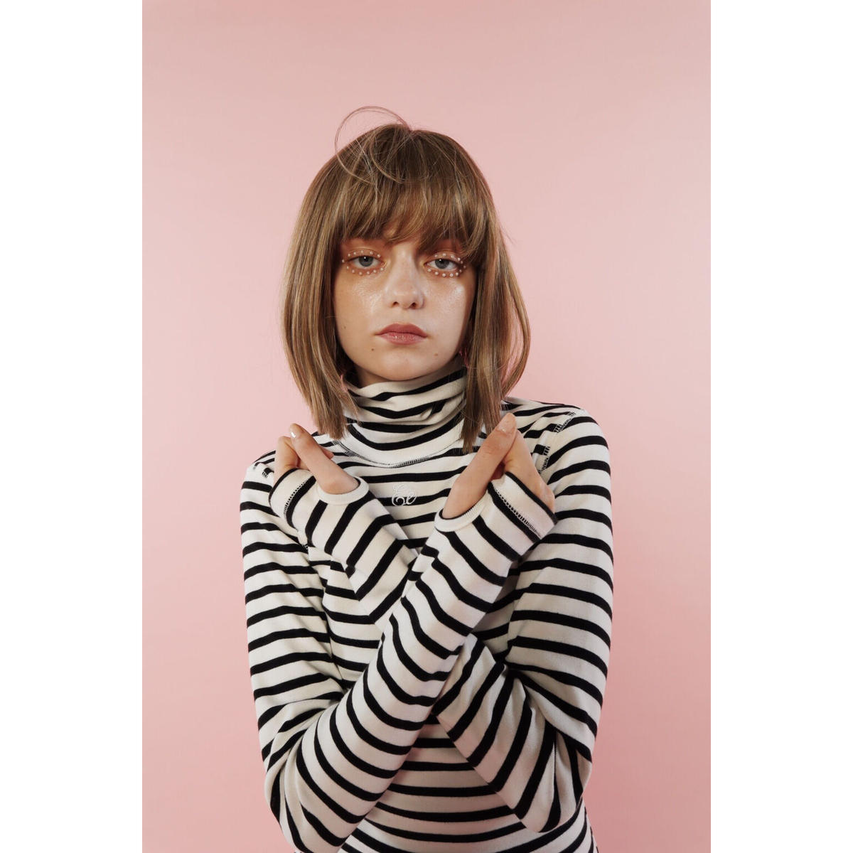 Eé finger hole high neck mini onepiece border |...