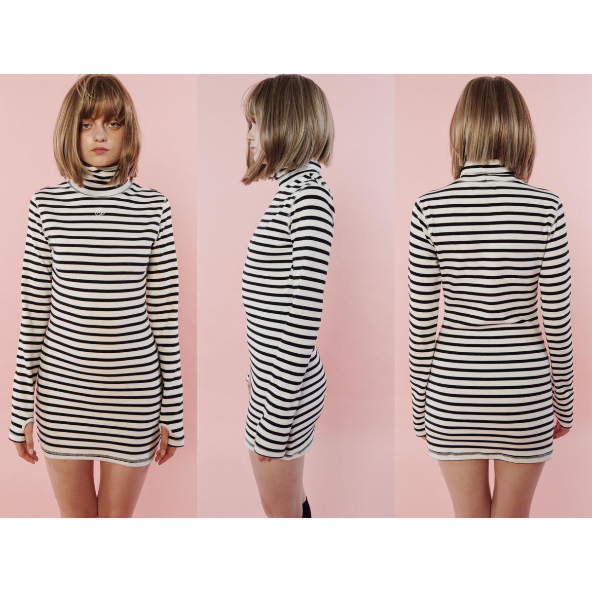 Eé finger hole high neck mini onepiece border |...