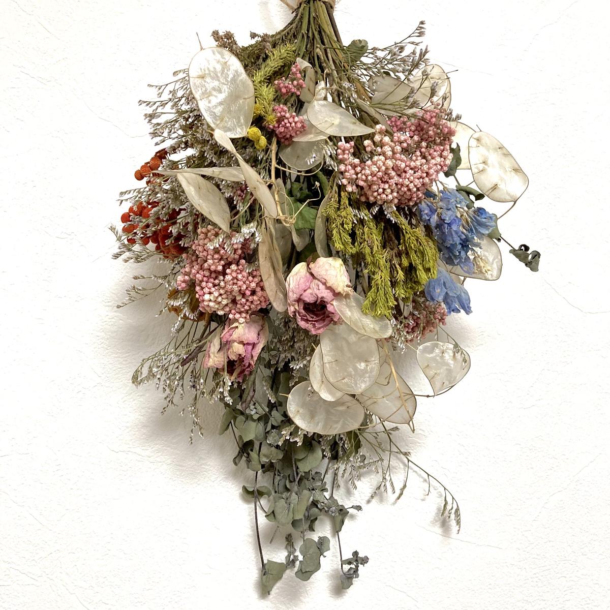 ドライフラワー フウセンカズラのスプリングスワッグB