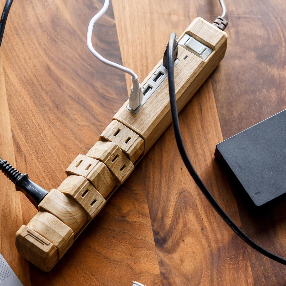 Tapking Usb Ac6個口 4 8a Usb 4ポート 木目調 おしゃれ インテリア