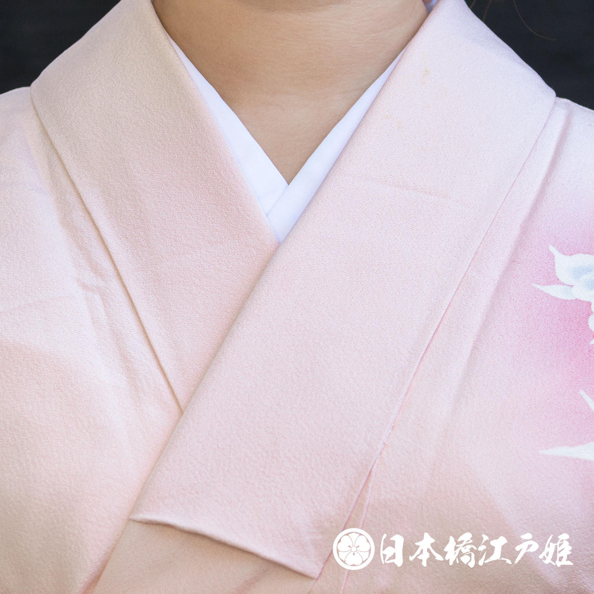 うすーいピンク　明石ちぢみ　つけ下げ うすーいピンク 明石ちぢみ つけ下げ