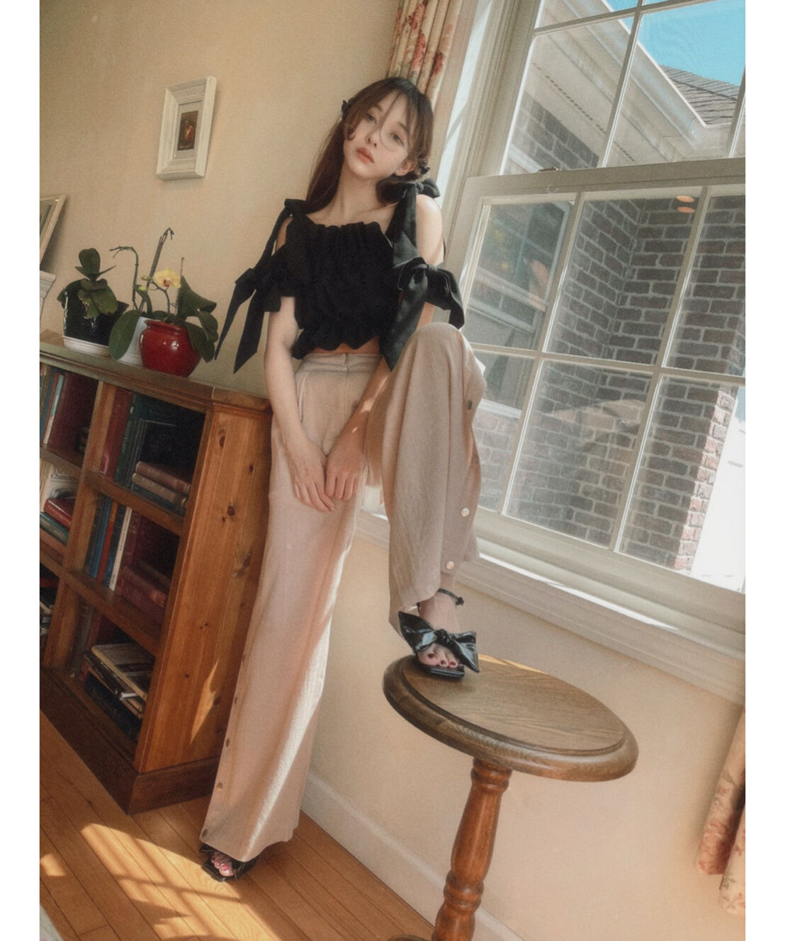 ショルダーダブルリボントップス Shoulder DoubleRibbon Tops | FI...