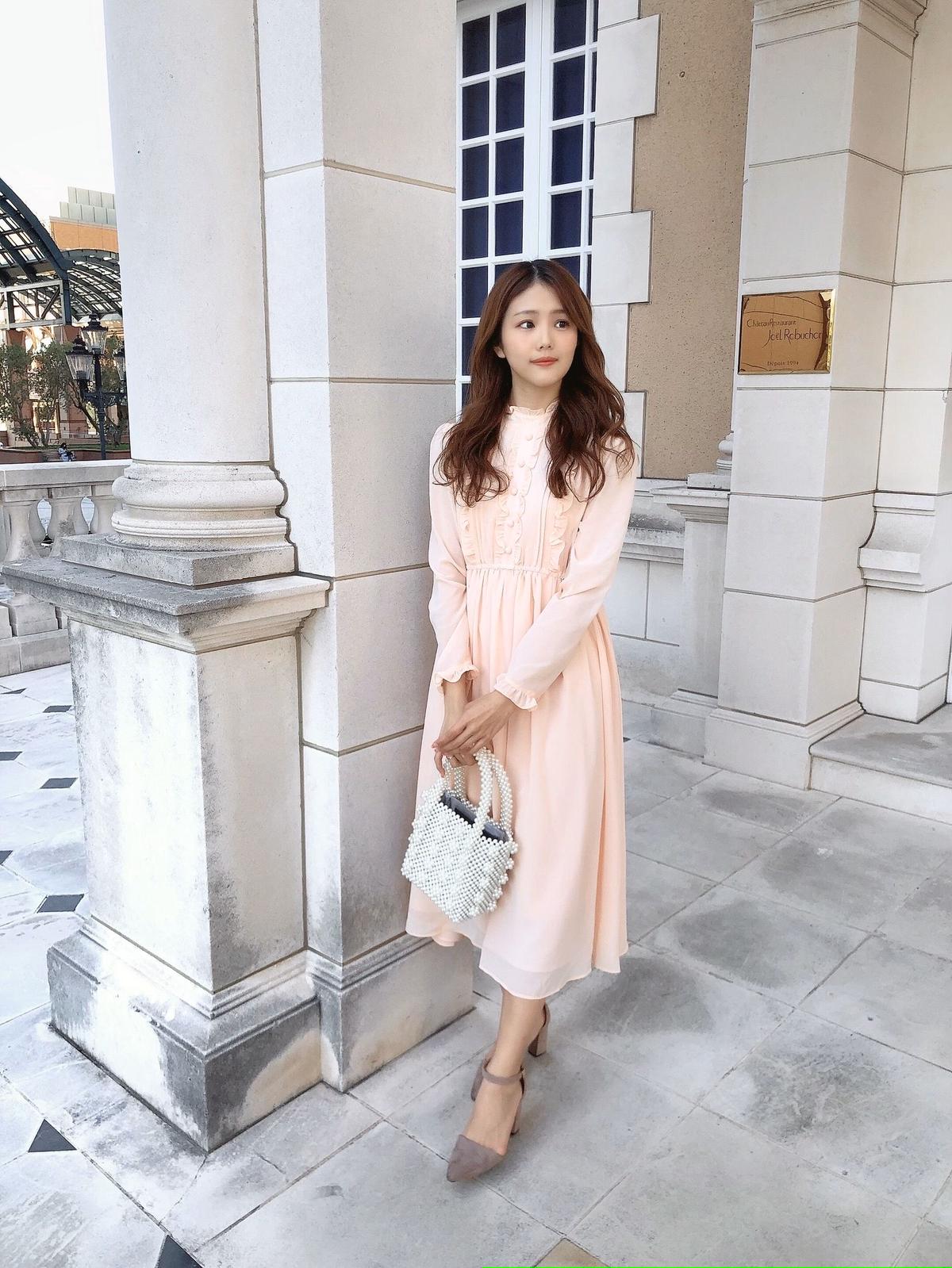 シフォンワンピース ピーチピンク Bnfl0002 Pp Flante