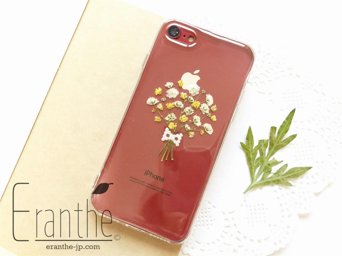 清い心 幸福 かすみ草 スマホケース 押し花 ケース エランテ 清い心 幸福 かすみ草 スマホケース 押し花 ケース エランテ