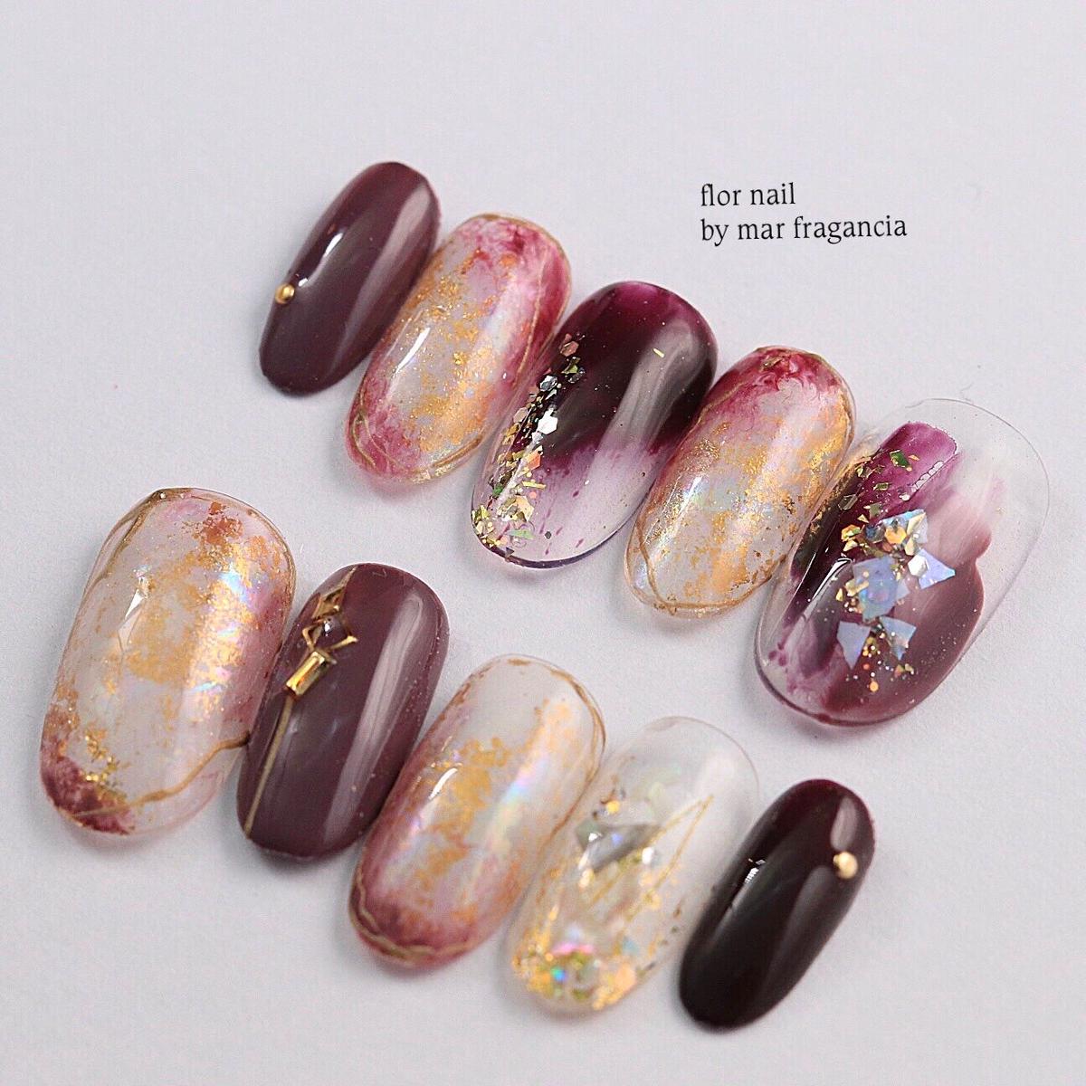 天然石アート オパール風 ネイルチップ販売 Flornail フロルネイル