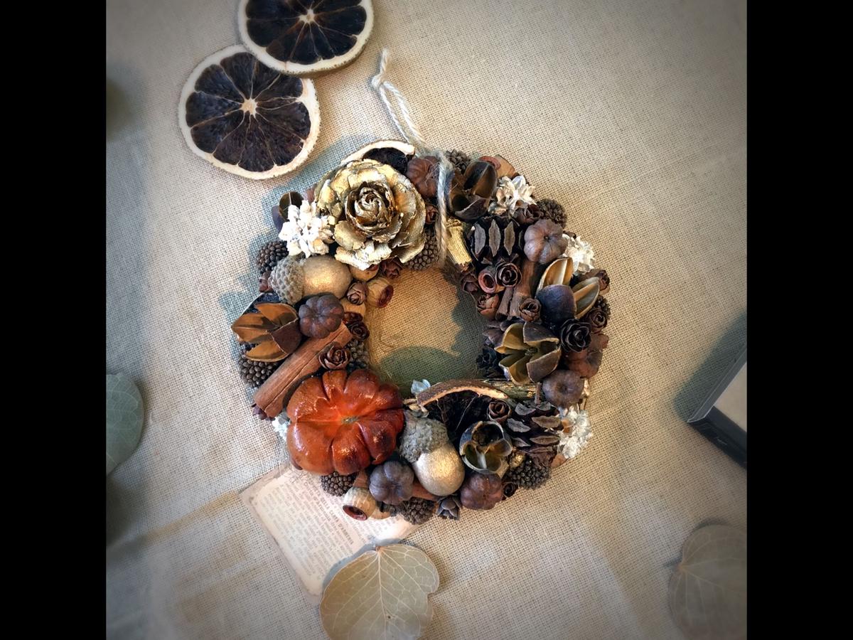 材料セット 木の実のリース リース中級 Crea