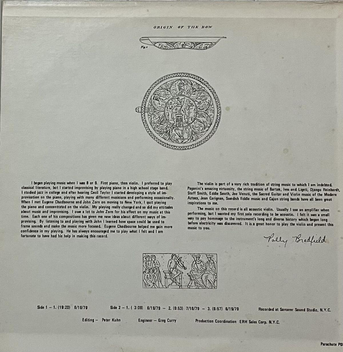 Polly Bradfield - Solo Violin Improvisations [LP][Parachute] (USED)