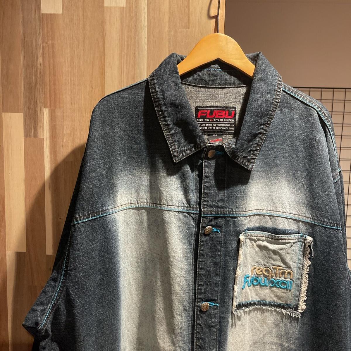 トラックジ 超希少 フード ジャケット vintage 古着 90s FUBU デニム