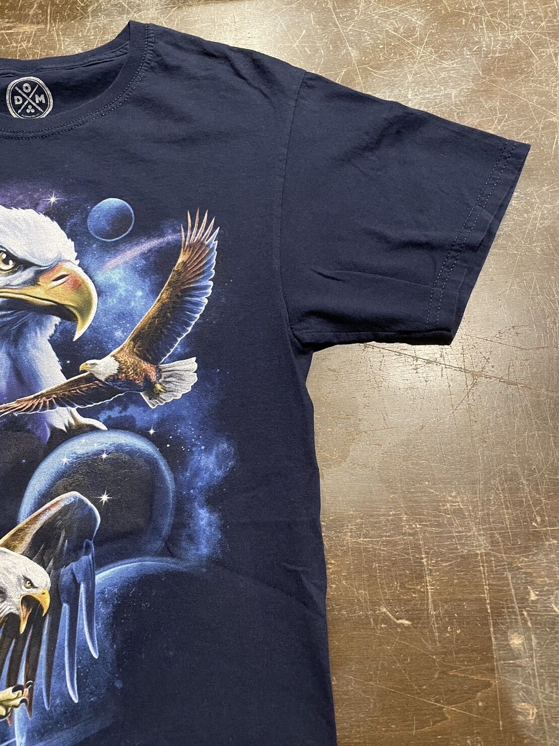 DOM アニマルプリント 鷲 半袖Tシャツ Sサイズ ネイビー A145 | 古着屋