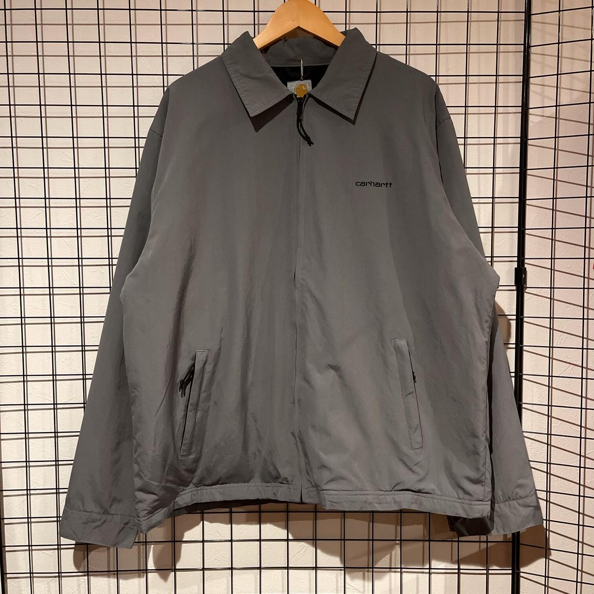 K453 US古着カーハート刺繍ロゴ裏地フリース肉厚ナイロンマウンテン